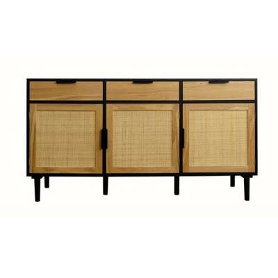 High-Quality Restaurant Counter Simple Three drawer Rattan Cabinet